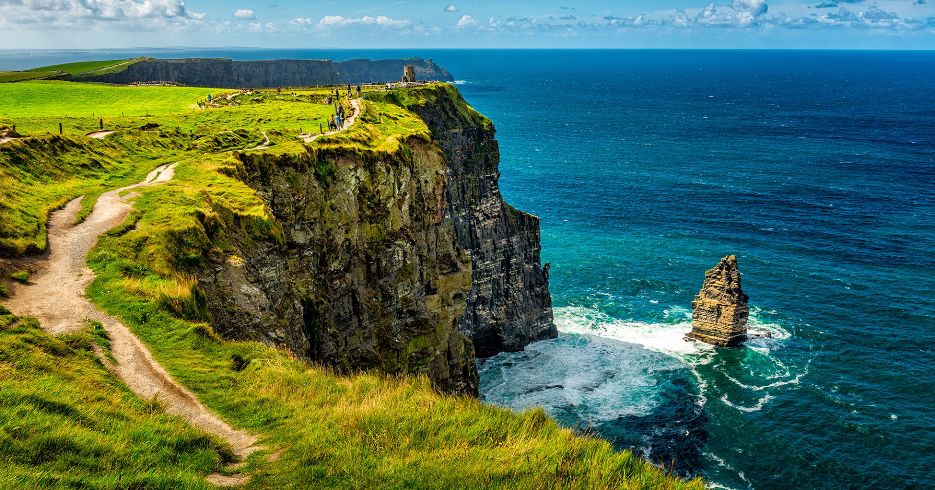 Scenic overlook of the Cliffs of Moher in Ireland