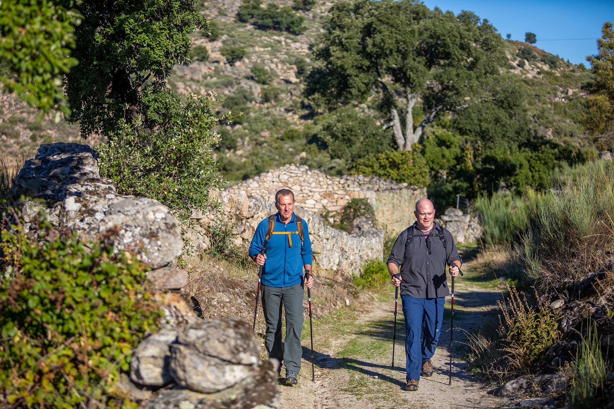 Men hiking in portugal