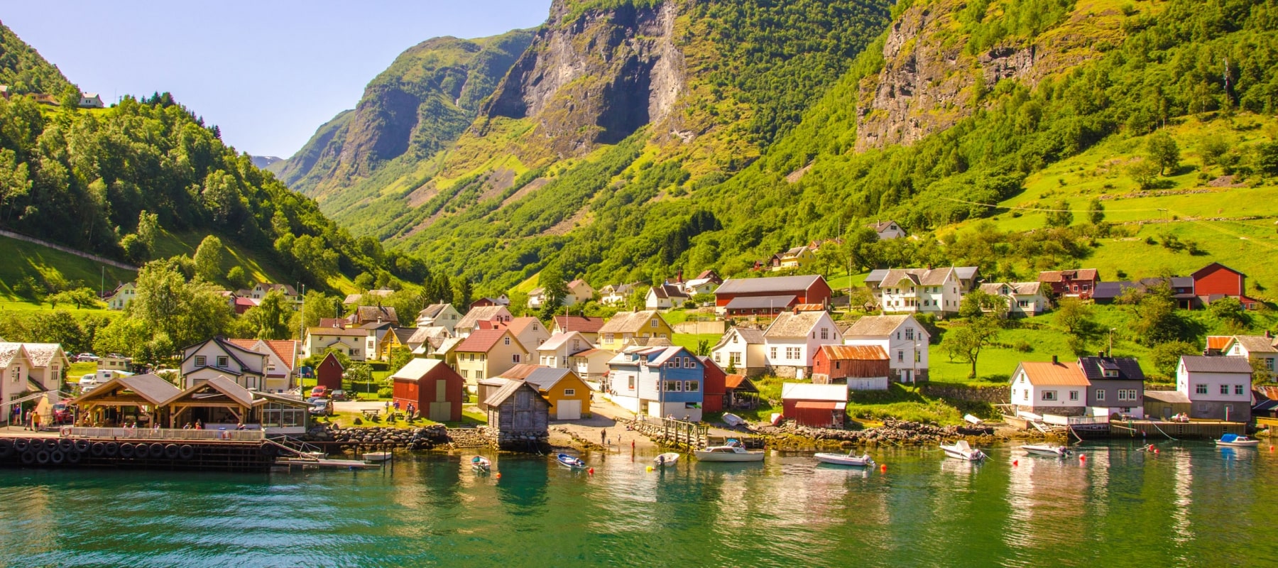 Small village by the lake